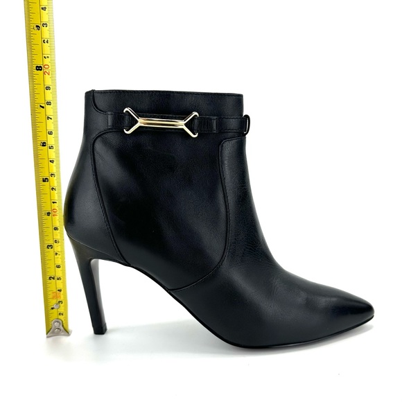 COLE HAAN GRAND.OS BLACK LEATHER POINTY TOE STILETTO HEEL SHORT BOOTS/BOOTIES🆕 - Picture 16 of 16